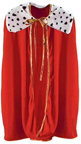 Beistle Child Size Red King/Queen Robe Mardi Gras Cape Costume Accessory, 33"