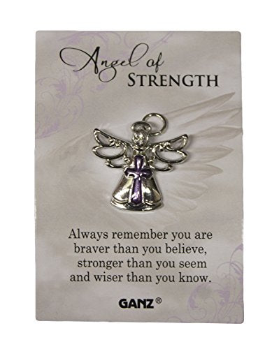 Ganz Pin - Angel of Strength "Always remember you are braver than you believe, stronger than you seem and wiser than you know.", Multicolor, One Size