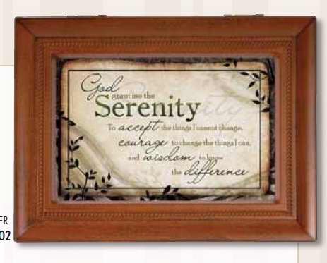 Carson Home Accents 17992 Serenity Prayer Rectangle Music Box, 8-Inch by 6-Inch by 2-3/4-Inch