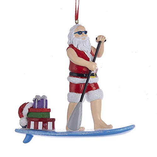 Kurt Adler Paddle Board Santa Ornament