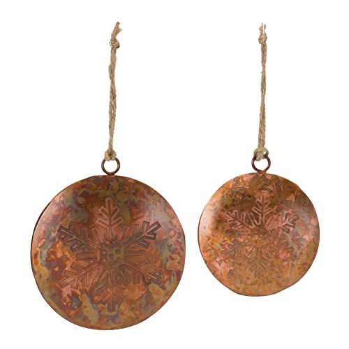 Melrose 86736 Disc Ornament, Set of 2, Iron