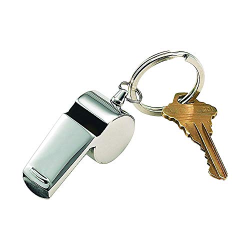 Creative Gifts Coach Whistle Key Chain, SS 2" L