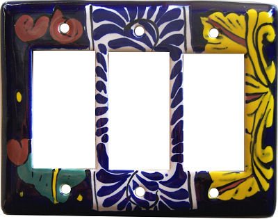 Fine Craft Imports Triple Decora Marigold Talavera Switch Plate