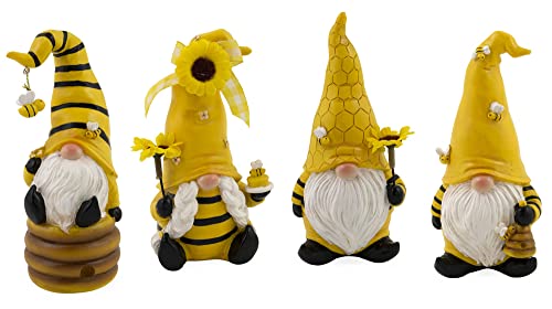 Boston International Garden Tabletop Figurines, 2 Dia x 5 H, Sunny Days Bee Gnomes