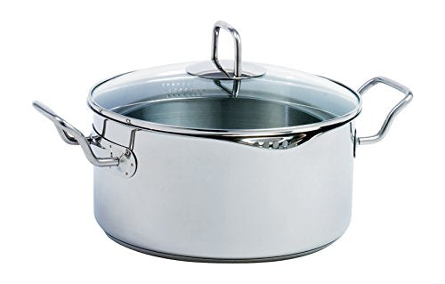 Norpro KRONA 5 Quart Vented Pot with Straining Lid, Stainless Steel,645,Silver