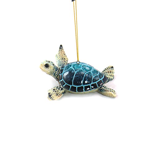 KRZH unison gifts YXF-182 4.25 INCH Blue SEA Turtle Ornament, Multicolor