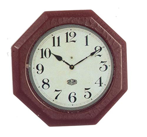 Aztec Imports Dollhouse Miniature 1:12 Scale Octagon Wall Clock 