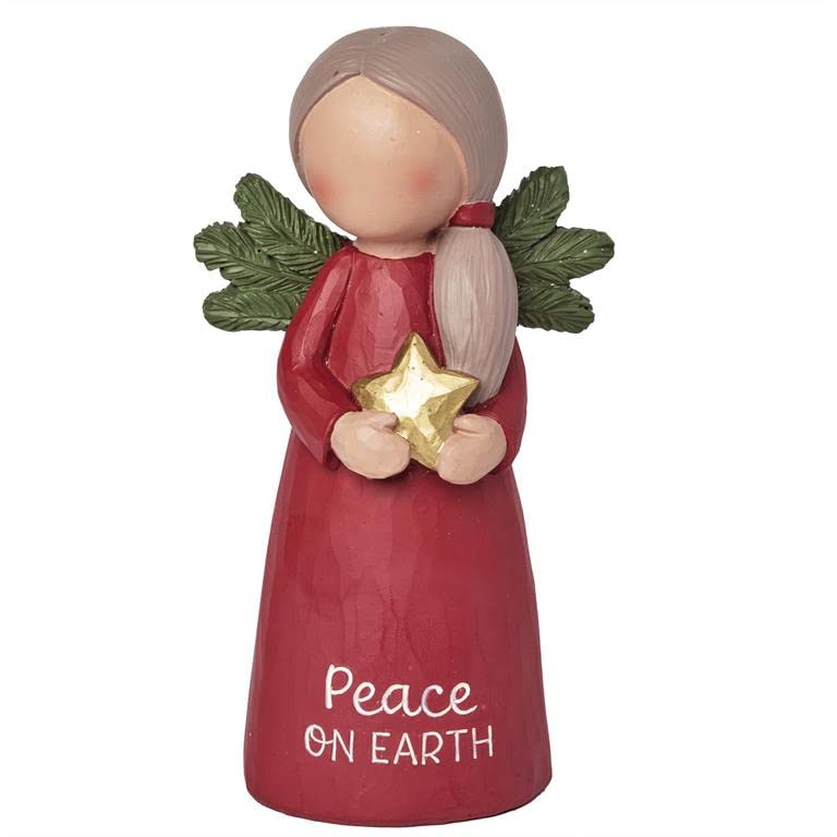 Blossom Bucket Peace On Earth Angel with Holly Wings