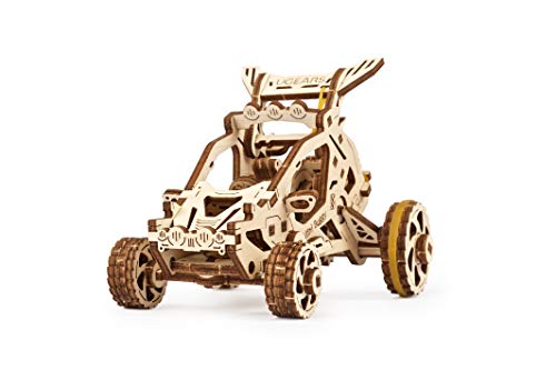 Ukidz UGEARS Mini Buggy - 3D Puzzle for Kids and Adults - Small Motor Vehicle Mechanical Model Kit - Wooden Model Kits for Adults to Build - Easy Self-Assembling - Gorgeous Gift for Boys and Girls