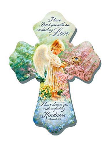 GELSINGER DBA Glow Decor Wall Cross-Angel/Everlasting Love (6" x 8")