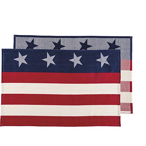 Primitives By Kathy American Flag Patriotic Decorative Dish Towel