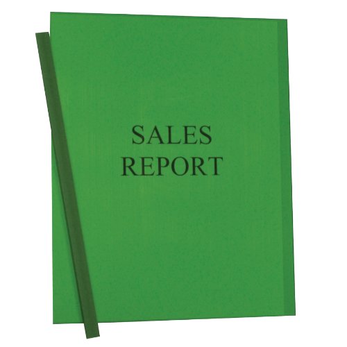 C-Line Report Covers with Binding Bars, Green Vinyl, Green Bars, 8.5 x 11 Inches, 50 per Box (32553)