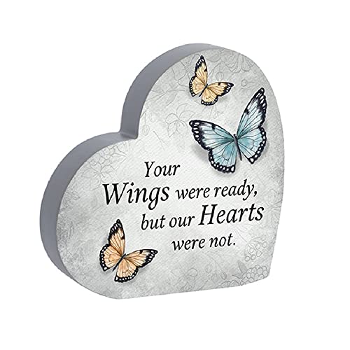 Carson 14464 Butterfly Memorial Heart Sitter, 6-inch Diameter