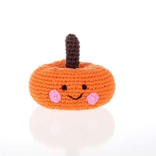 Pebble | Handmade Friendly Pumpkin Rattle | Crochet | Fair Trade | Pretend | Imaginative Play | Machine Washable