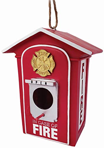 Spoontiques 10151 Fire Box Birdhouse, Red