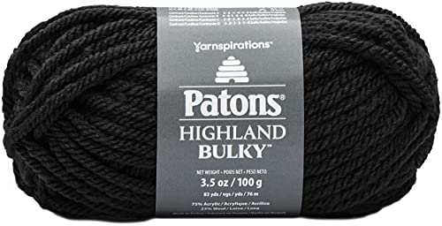 Spinrite Yarns (CA) Patons Highland Bulky Solids Yarn, Black