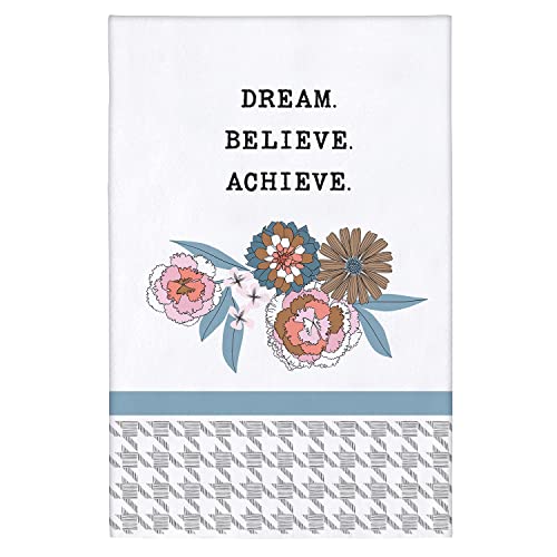 Creative Brands Heartfelt Collection-100% Cotton Tea Towel, 30-Inches Square, Dream Believe