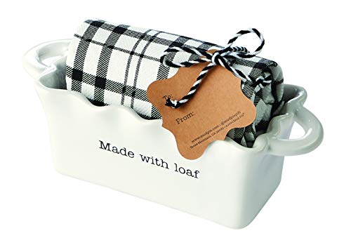 Mud Pie Circa Mini LOAF W Towel, Baker 2 1/2" x 7" x 3" 26" x 18", Made