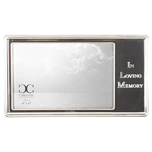 Roman in Loving Memory Silver Tone 8 x 5 Zinc Alloy Metal Wall and Tabletop Frame