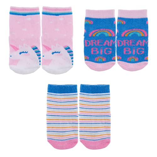 Stephen Joseph Baby Socks, Pack of 3, Unicorn