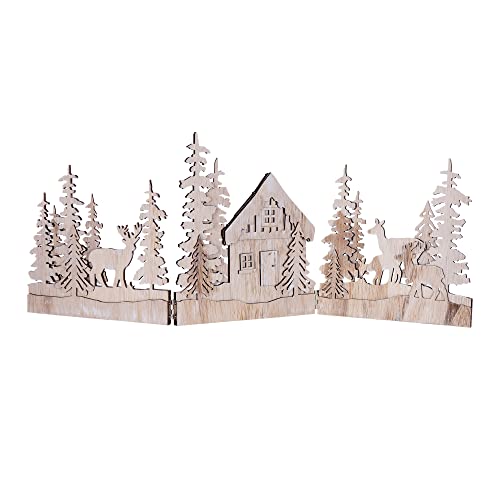 Melrose 86208 Winter Scene Trifold Figurine, 23.5-inch Length, Wood
