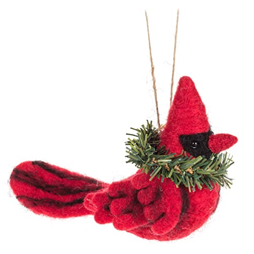 Abbott Collection  Cardinal w/Wreath Ornament