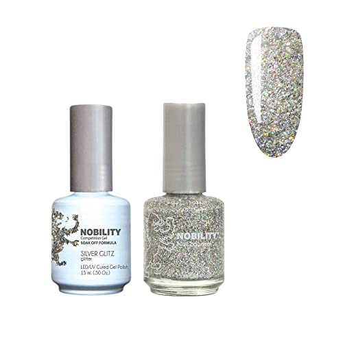 Lechat Nobility ‚Äì Gel Polish & Nail Lacquer Set (Glitter Collection) (Silver Glitz NBCS068)