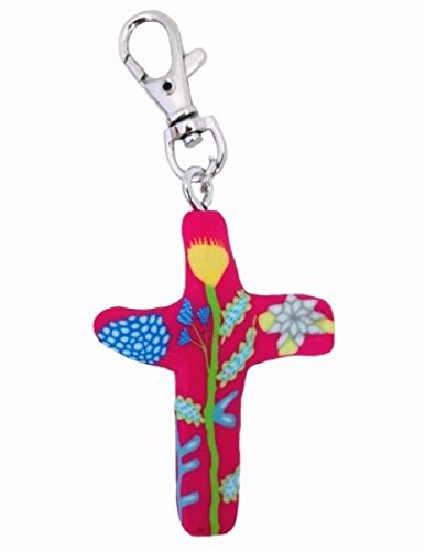 First & Main Clip-Comforting Clay Cross-Multiple Blessings-Pink (3")