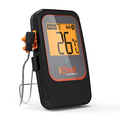 Maverick BT-600 iChef Bluetooth Digital Instant Read Cooking Kitchen Grilling Smoker BBQ Wireless Probe Meat Thermometer, Black