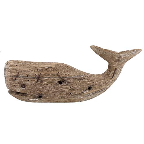 HomArt 4757-0 Kelso Wood Sperm Whale, Small, Natural Wood