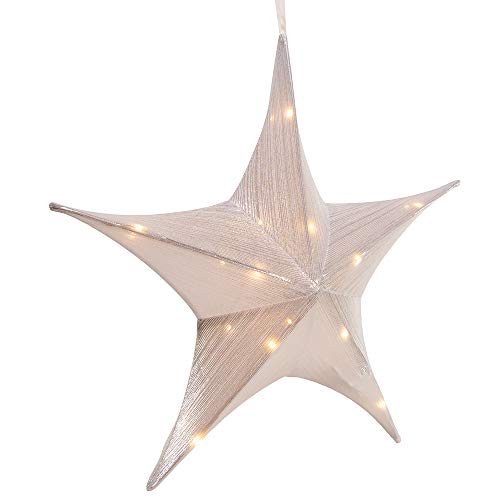 Kurt Adler 32" Gold Silk Metallic Finish Foldable 3-D Star Ornament (Silver)