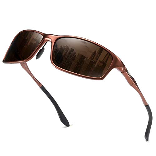 DUCO Polarized Sunglasses for Men 100% UV400 Protection Metal Frame Driving Men&