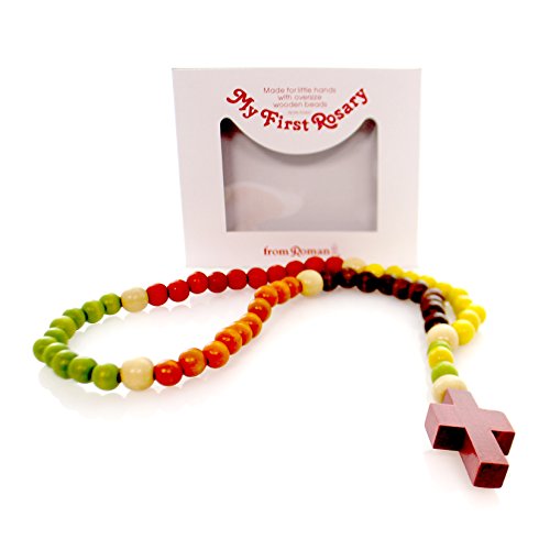 Roman Multi-colored Wood Bead Rosary