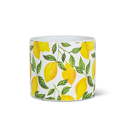 Abbott Collection  27-PARADE-850-SM Small Sunny Lemons Planter, White/Yellow