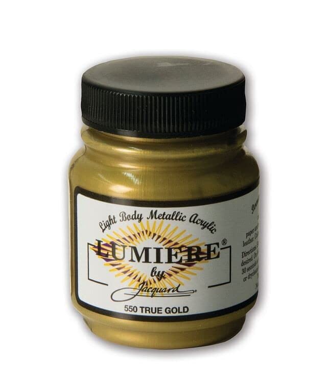 Jacquard Lumiere Metallic and Pearlescent Paint 2.25 Oz, 550 True Gold