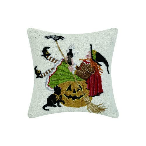 Peking Handicraft - Witch Pumpkin 18" Square Hook Pillow - 31ML518C18SQ