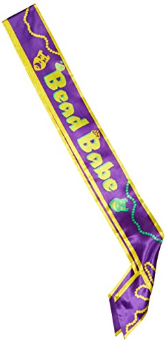 Beistle Bead Babe Satin Sash, 33-Inch by 4-Inch