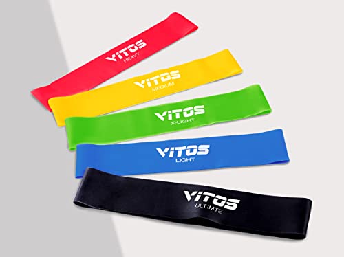 Vitos Exercise Mini Band Resistance Loop | TPR Material Latex Free Exercise (Yellow/Black)