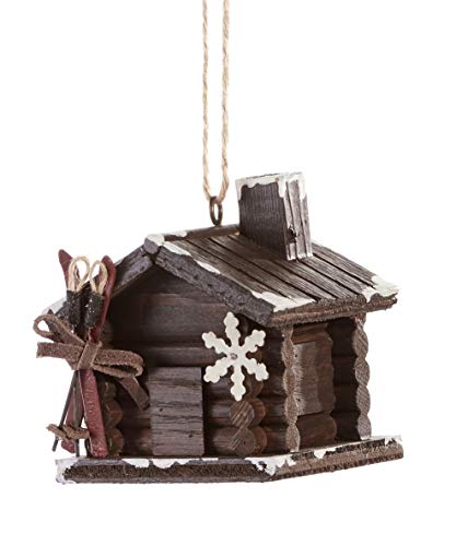 Giftcraft 667727 Log Cabin Ornament, 3.35-inch Height