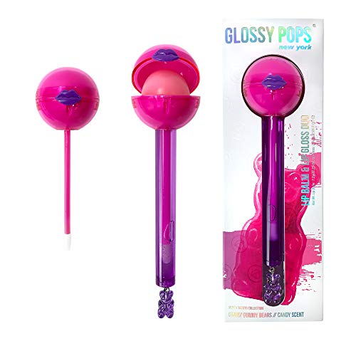 Glossy Pops Scented Clear Lip Balm & Clear Lip Gloss Combo | Sweet Treat Collection (Gimmy Gummy Bear - Candy Scent), 1 count