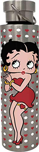 Spoontiques 18943 Betty Boop Stainless Steel Bottle, 24 oz, Silver