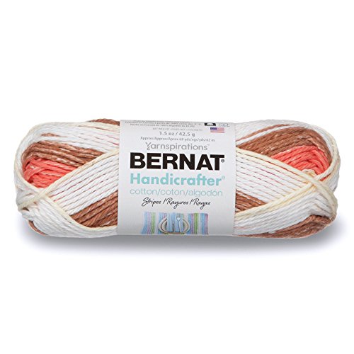 Spinrite Yarns (CA) Bernat Handicrafter Cotton Stripes Yarn, 1.5 oz, Natural