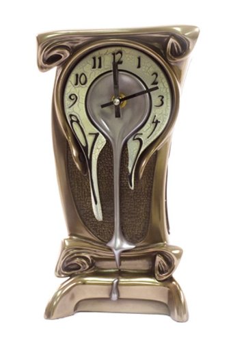 Unicorn Studios BD08390A4 Melting Warped Clock - Polished Bronze Eggshell Face