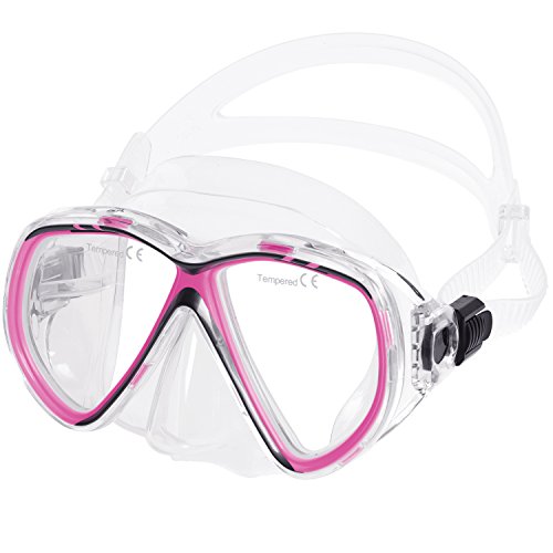 IST M75 Martinique Dual-Window Diving Snorkeling Mask (Hot Pink)