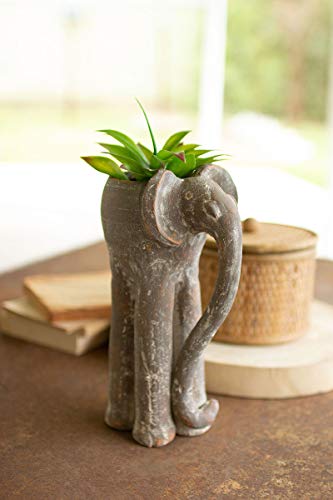 Kalalou H4030 Elephant Planter, 10-inch Height, Clay