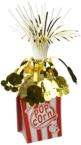 Beistle 57359 1-Pack Popcorn Centerpiece Party Supplies Red/White/Yellow, 15"