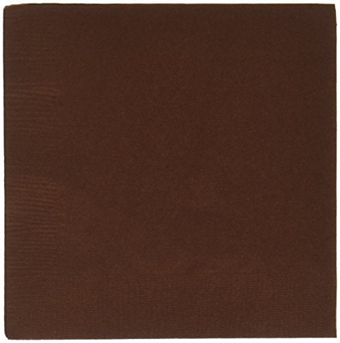 Amscan Party Supplies Beverage Napkins, 40ct, 5" x 5" Chocolate Brown