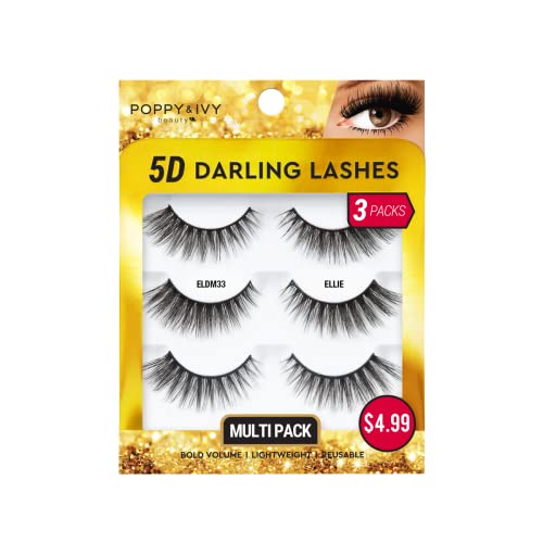 Absolute New York Poppy & Ivy 5D Darling Lashes - 3 Pairs (ELLIE)