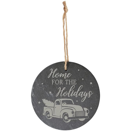 Carson Home Accents Home for The Holidays Slate Ornamentt, 4-inch Diameter