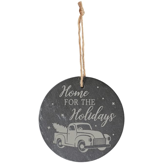 Carson Home Accents Home for The Holidays Slate Ornamentt, 4-inch Diameter
